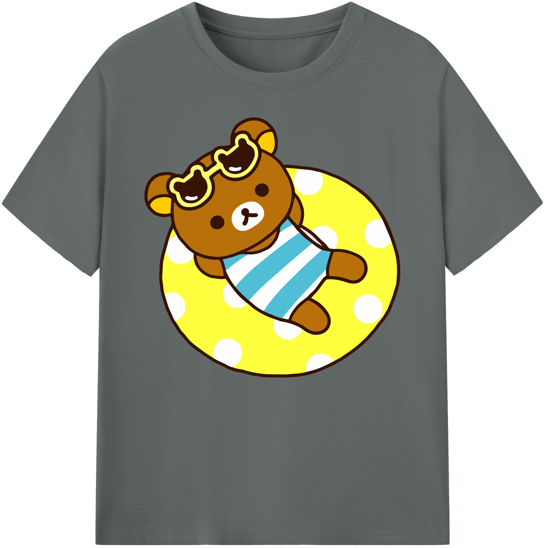 （画像用） リラックマ リラックマ キイロイトリ Rilakkuma Korilakkuma Kiiroitori 綿100％ メンズ半袖Tシャツ｜肌触りやわらか＆通気性